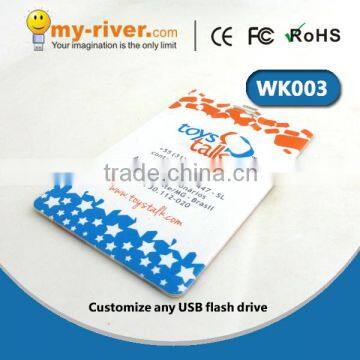 2016 promotion Credit card usb flash drive 4gb wholesale customize