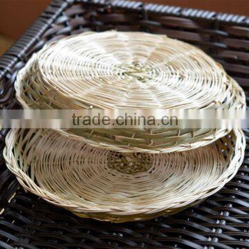 Hand weaving bamboo kitchen cooker fruit vegetable washing basket