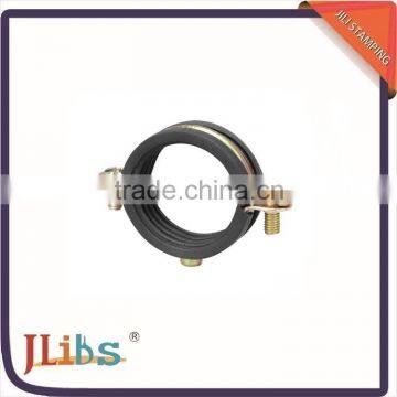 Carbon steel M6 pipe fitting with rubber/galvanized steel pipe fitting,single clamps one side close