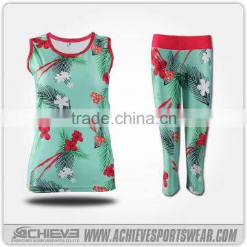 custom women gym tank top, wholesale sexy yoga leggings