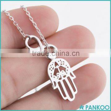 New Fashion Personality 925 Pure Silver Number 8 Palm-shaped Pendant Necklace Women Chain Necklaces