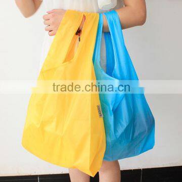 New arrive plain waterpoof foldable nylon market shopping bag