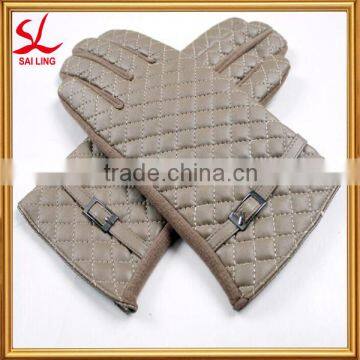 Fashional Women Wear Leather Quilting Knit Fashion igloves