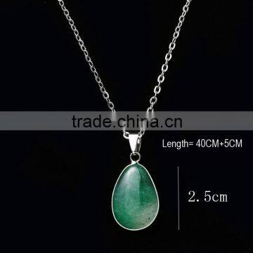 Stylish Trendy Necklace Big Teardrop Omber Color Agate Ladies Pendant Necklaces