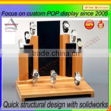custom-made watch display rack made from wood