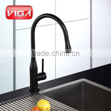 kitchen sink faucet with black body and spout water tap mixer