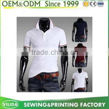 wholesale high quality white mens double mercerized cotton table tennis polo shirt