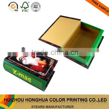Wholesale handmade storage paper box wooden book shaped box