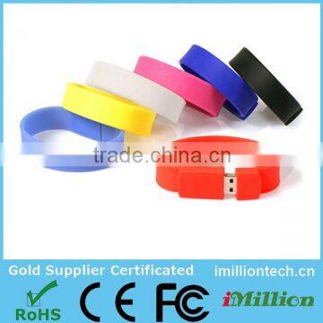 Hot sale wristband usb flash memory, bracelet usb disk, colorful usb pen drive bracelet