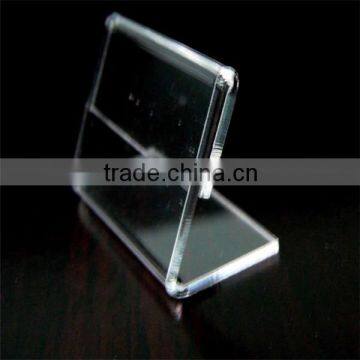 HOT SALE L shape high transparent acrylic sign holder