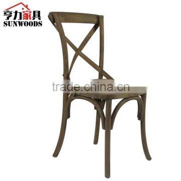 Solid wood Oak Wood Cheap Rattan X Cross Back Dining Chair