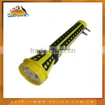 Two color MIX injection LED plastic rechargeable flashlight torch