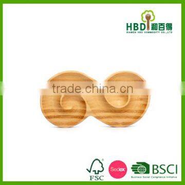Hot Selling S-curved Wood Bamboo Food Tray
