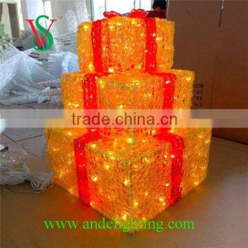 Top quality wedding decoration LED 3D motif gift box lights