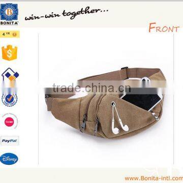 Fashion design sports travel Khaki durable leisure elastic waist bag