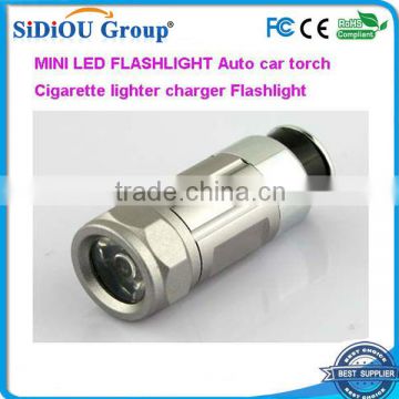 MINI LED FLASHLIGHT Auto car torch Cigarette lighter charger Flashlight