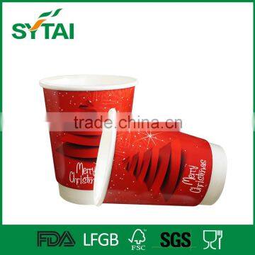 12oz Disposable eco-friendly double wall paper cup with PE coated for coffee packing