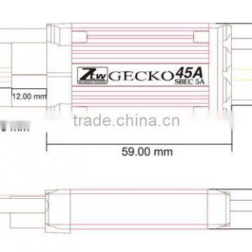 Speed Controller 45A 5.0V 6.0V Adjustable/5A BEC Output 2-6S Lipo Gecko 45A SBEC 8A ESC photo-4