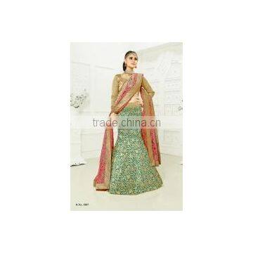 Ecstatic Teal Brocade Lehenga Choli/indian lehenga online shopping