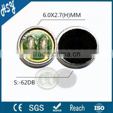 Diameter 6.0mm -62db small mini microphone