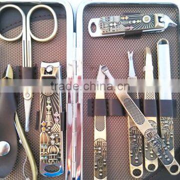 leather box manicure set for Gift nail manicure