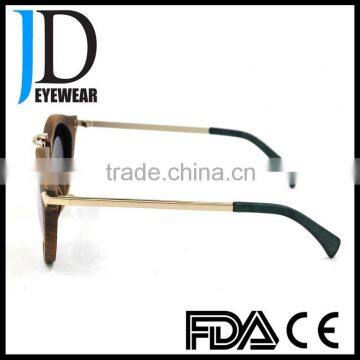 Custom Round Shaped Mirror Revo Lens Aviator Polarized Wooden Sunglasses
