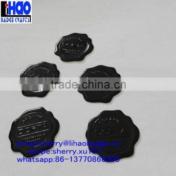 Black Color Aluminum Wax Seal Sticker/metal Logo Embossed Wax Label/metal Wax Sticker for Perfume