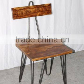 Industrial Iron Wood Chair photo-2