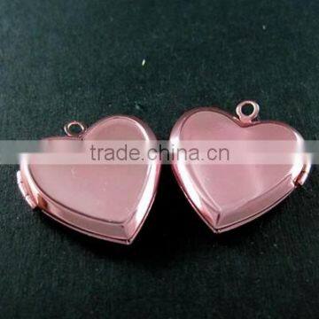 23MM light pink shining heart locket pendant,lovers' heart locket pendant 1130001