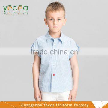 moisture wicking Gualeisure outdoor safari TC polyester/cotton Blank/stripe/Plaid Shirt for kids &child wholesale logo pringting