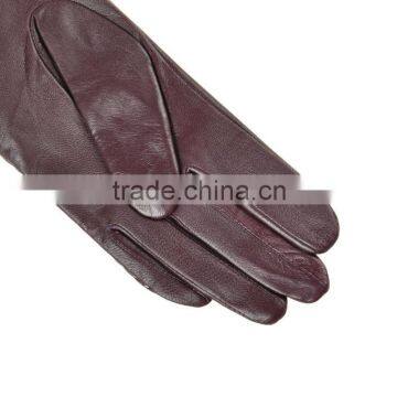 Simple and Lovely Purple Threading Bowknot Threading Girls Sheepskin Leather Glove photo-4