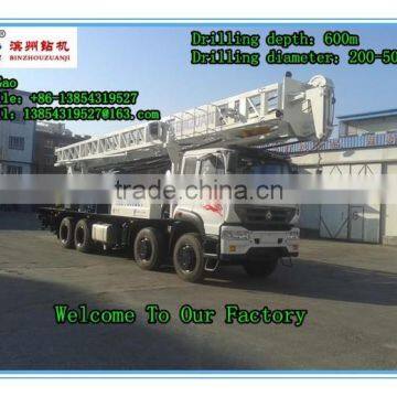 truck mounted mobile drilling rig 600m full hydraulic water well drilling rig