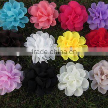 4.5"Chiffon Silk Flowers Rosette Hair Flowers Petti Skirt Flowers for Hair Accessories IN STOCK