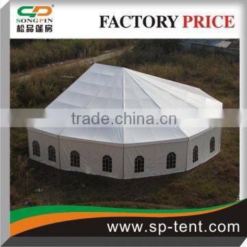 Aspe Shaped big tents for events cheap party tent with half Decagon end Deck