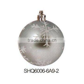 Silver matte christmas ball with snowflake
