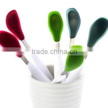 Colorful New Design silicone baby feeding spoon,newborn baby spoon