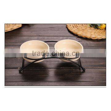 Promotional Wholesale Double Pet Food Bowl Cartoon Ceramic Pet Bowl photo-4