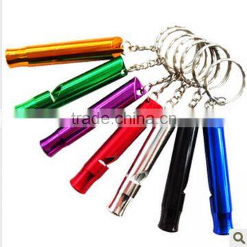 Outdoor Camping Survival Aluminium Emergency safety Whistle with key chain