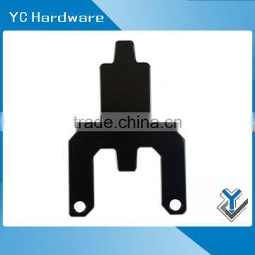 small black powder coated metal bracket for equipment