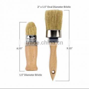 2"*1.5"oval diameter bristle brush, stencil boar bristle brush, wax paint brush