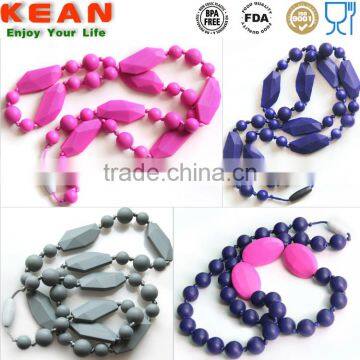 Silicone Teething Jewelry Use Color Colors for You Choice Necklaces Silicone Bead Teething photo-3