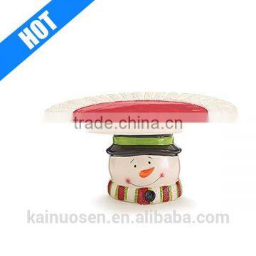 Custom Festive Holiday Dining Christmas Snowman Cake Plate