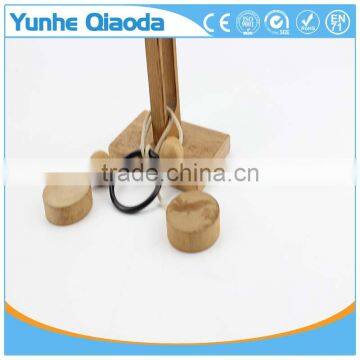 String Puzzle on Wood Base Classical Wooden Puzzle Set Solution Rope Central Brain Teaser for Adults Game photo-2