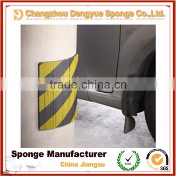 Yellow-black Multiple incision panel Elastic Garage Wall Protector foam around a round column