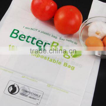 100% Biodegradable Certificated Cornstarch Eco Supermarket Compostable Shopping Bags photo-2
