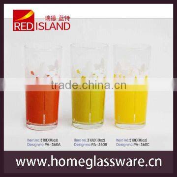 2014 new products round glass cups with flowers machine blown special design whisky glass cups design whisky glass