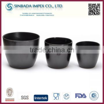 Factory Direct P1318NB Ceramic Black Color Cheap Plant Pot