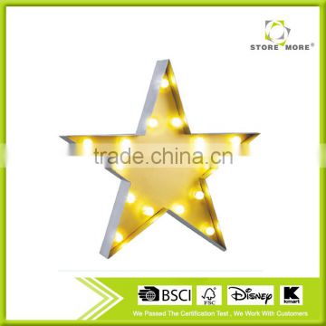 Store Mored Metal Lighted Decorative Battery Star Shape LED