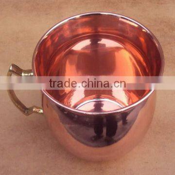 NEW DESIGN BPA FREE SMOOTH MOSCOW MULE 100% PURE COPPER MUG WITH BRASS HANDLE photo-4