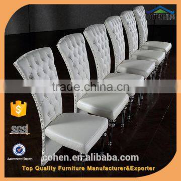 Modern Top Grain Leather Dinning Room Chair Furniture Stainless Steel Dinning Chair